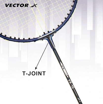 Vector X VXB-10 Aluminum Badminton Racket Pack of 3 Pieces Nylon Shuttles with Full-Cover Set