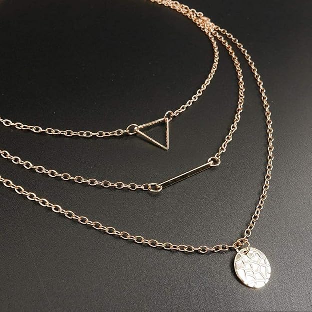 YouBella Stylish Trendy Multi Layer Jewellery Gold Plated Multi Strand Necklace for Women (YBNK_5785, Golden)