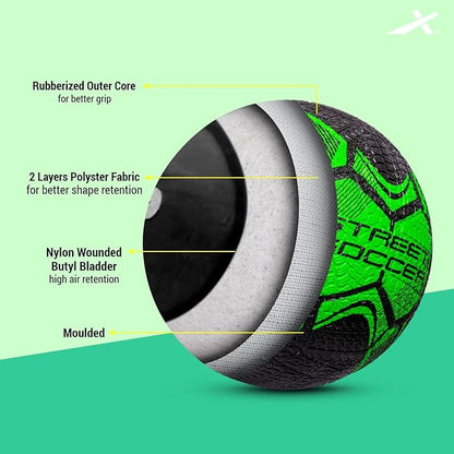 Vector X Street Soccer Rubber Moulded Football