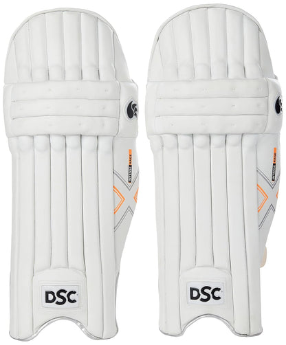 DSC Boys Intense Rage Leather Cricket Batting Right Leg Guard (White Red)