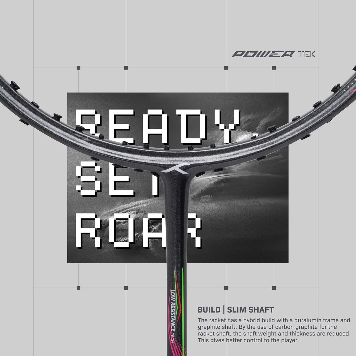 Hundred POWERTEK 1000 PRO-Strung Badminton racquet