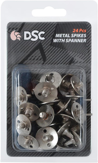 DSC Unisex Adult's Metallic-Fiber Metal Spikes & Spanner for Cricket Shoes, Multicolour