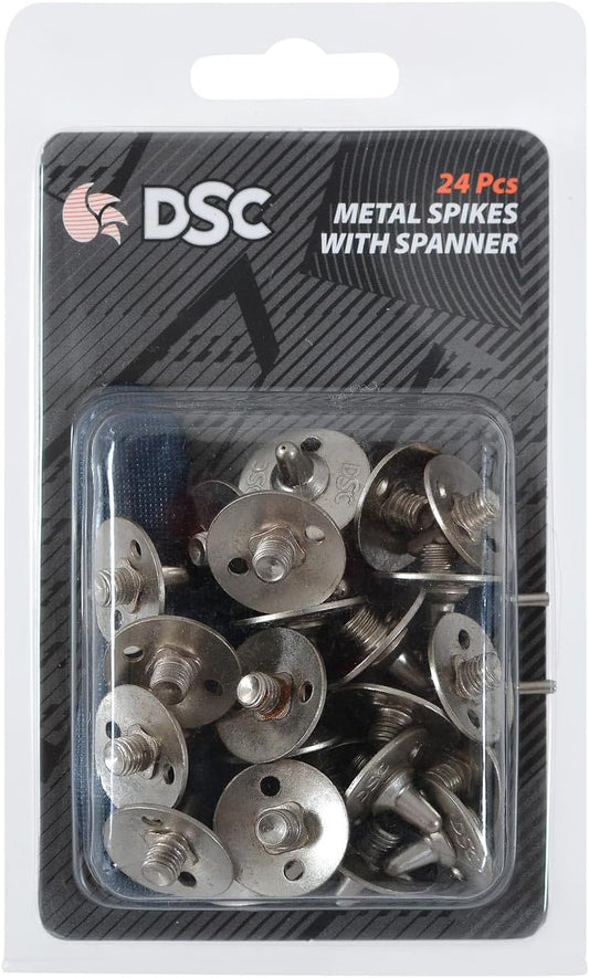 DSC Unisex Adult's Metallic-Fiber Metal Spikes & Spanner for Cricket Shoes, Multicolour
