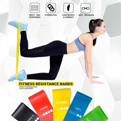 Anythingbasic Resistance Loop Bands Set of 3 Pieces With Light, Medium and Heavy Resistance Level | Multi Colour | Material : Cotton | Resistance Band for Squats, Hip & Glute Workouts for Men & Women