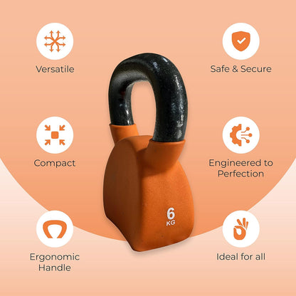 anythingbasic ab. Premium Cast Iron, Vinyl Half Coating Kettle Bell for Gym and Workout