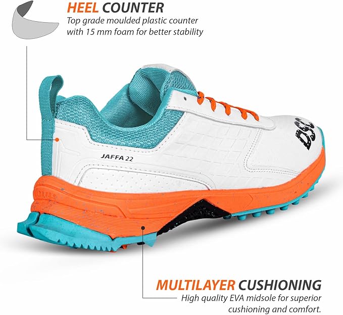DSC Jaffa 22 Cricket Shoes | For Boys and Men | Eva Sock Liner | Lightweight Outsole | Durable