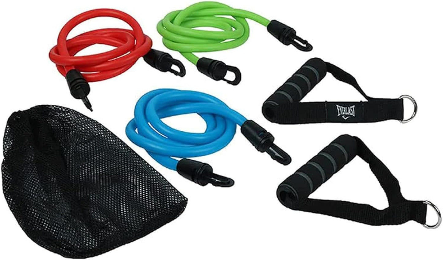 anythingbasic ab. Expander Tube Set Resistance Bands Set with Handles, Door Anchor, Ankle Straps Long Latex Tubes Premium Heavy Duty Expander Cords Men Women