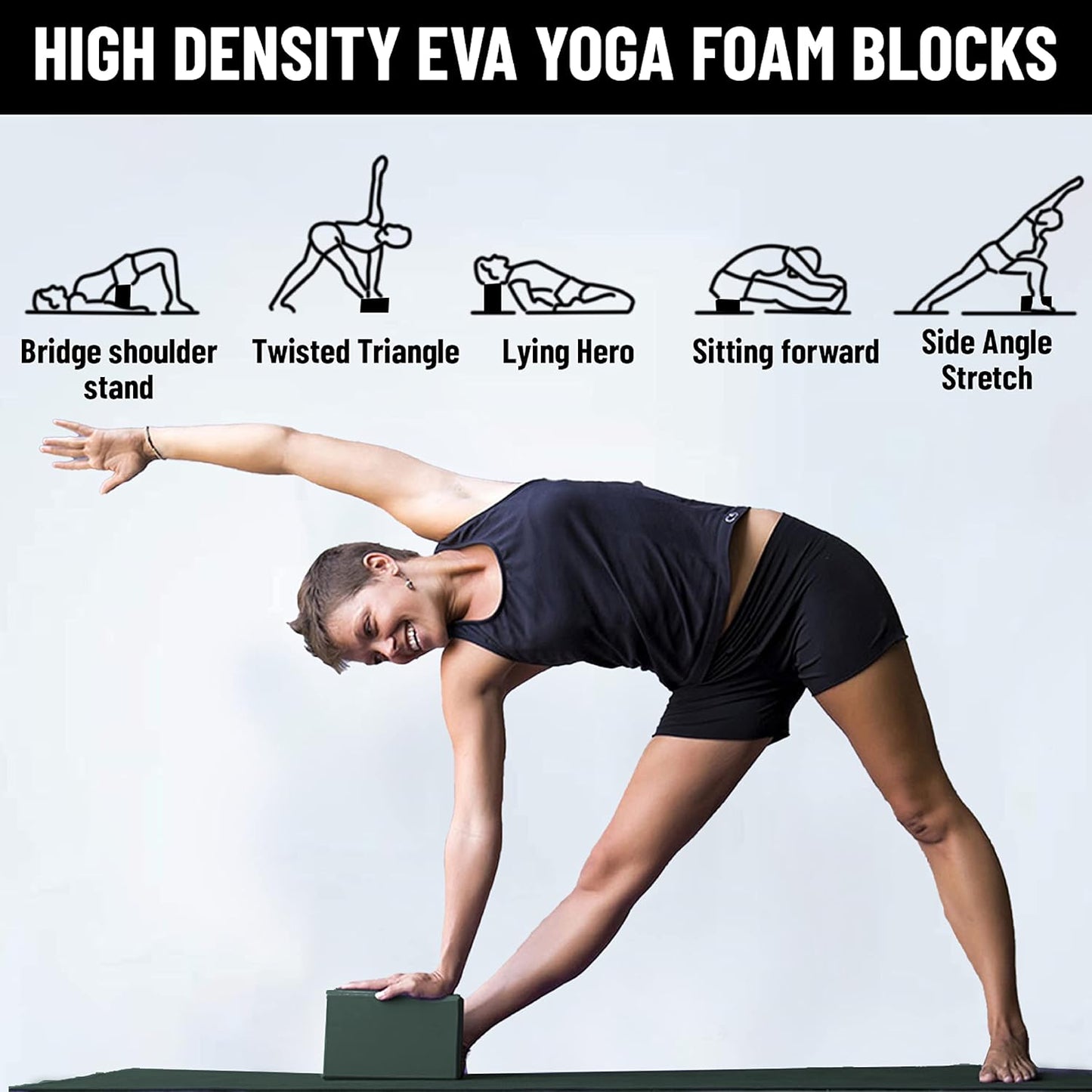 Everlast Yoga Brick of Size 3 * 6 * 9 Inches | Material : EVA Foam | Non Slip Yoga Block for Home Fitness Exercise and Yoga in Gym | For Both Men and Women