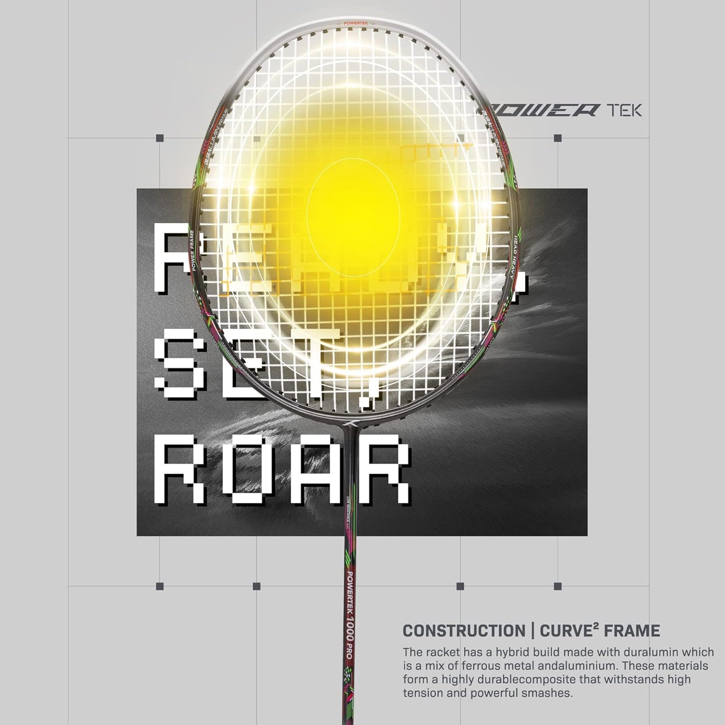 Hundred POWERTEK 1000 PRO-Strung Badminton racquet