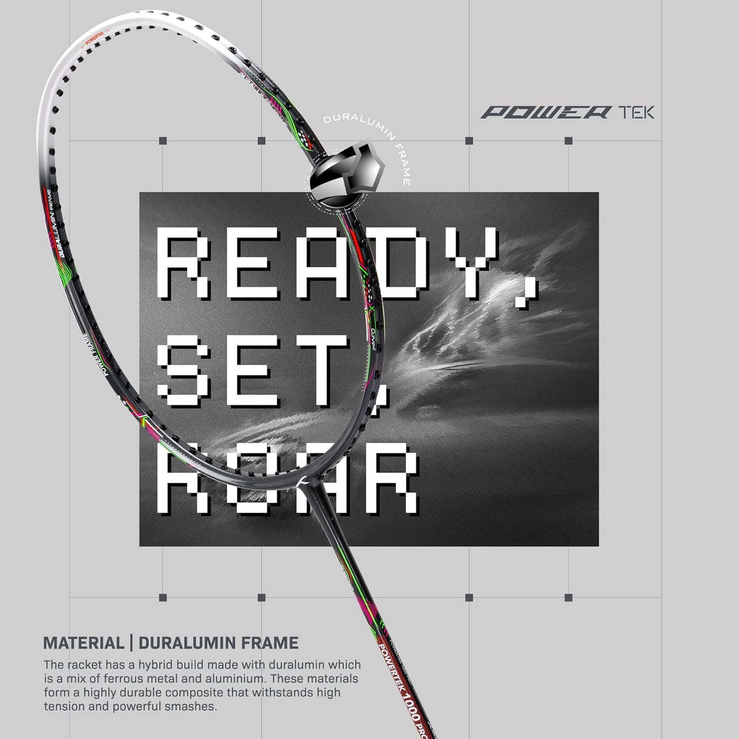 Hundred POWERTEK 1000 PRO-Strung Badminton racquet