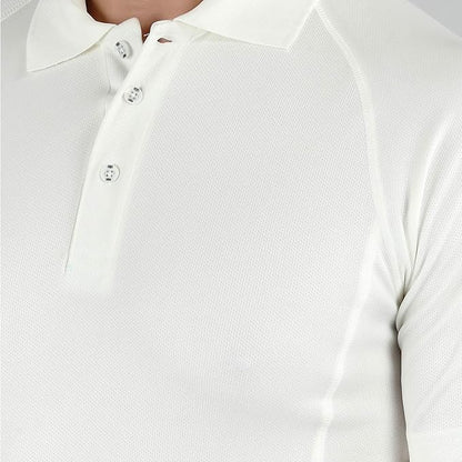 DSC Atmos Half Sleeve Polyester Cricket T-Shirt (White/Navy)
