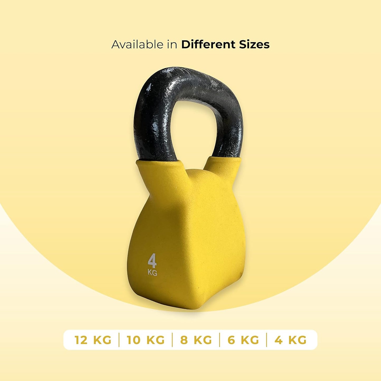 anythingbasic ab. Premium Cast Iron, Vinyl Half Coating Kettle Bell for Gym and Workout