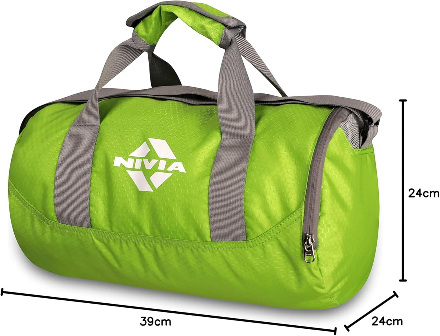Nivia Beast Gym Bag - 4 | Polyester (Green, 15 Litre) Shoulder Bag | Fitness Bag | Sports & Travel Bag | Kit Bag | Separate Shoes Compartment | Unisex Gym Bags for Men & Women