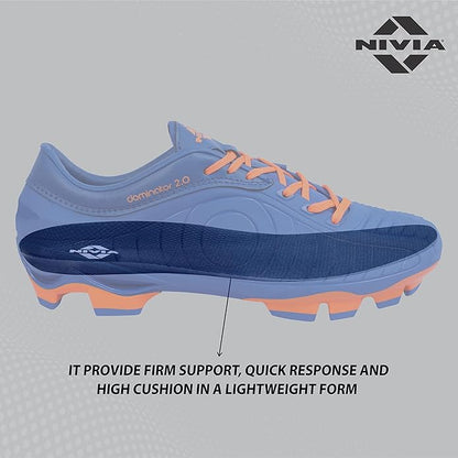 Nivia Dominator 2.0 Football Shoes | Thermoplastic Polyurethane | PVC sole | Lace-Fastening | Padded Footbed