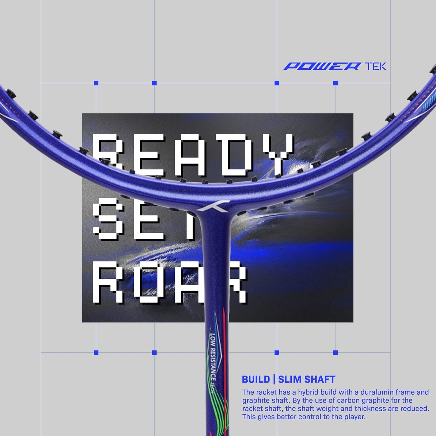 Hundred POWERTEK 1000 PRO-Strung Badminton racquet