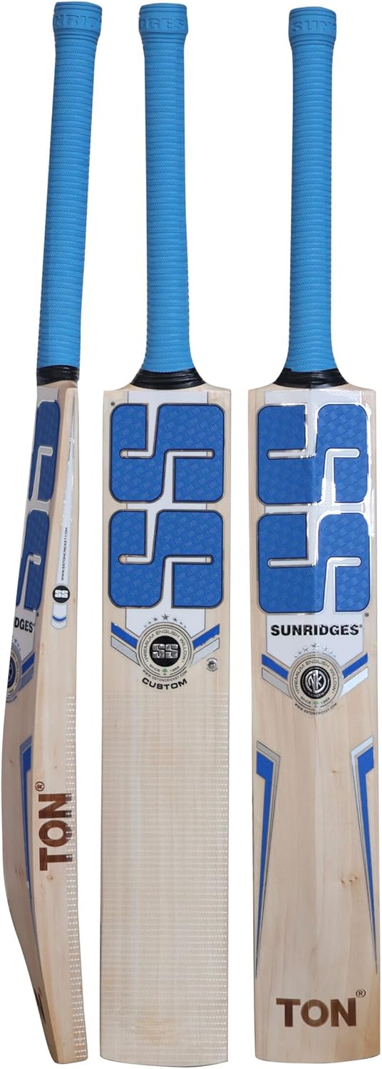 SS Custom Cricket Bat For Mens and Boys (Beige, Size -5) | Material: English Willow | Lightweight | Free Cover | Ready to play | Ideal For Leather Ball