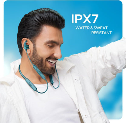 boAt Rockerz 255 Pro+, 60HRS Battery, Fast Charge, IPX7, Dual Pairing, Low Latency, Magnetic Earbuds, in Ear Bluetooth Neckband, Wireless with Mic Earphones (Teal Green)