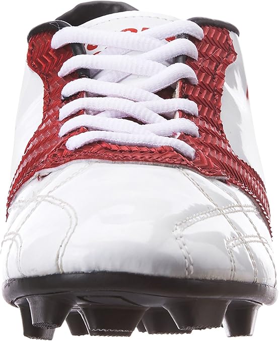 Vector X Armour Football Shoes | White & Maroon | Size: EU 44, UK 10, US 11 | Material: PVC & Faux Leather | For Boys and Men | Optimal Traction | Durable Build and Comfortable | Slip Resistant