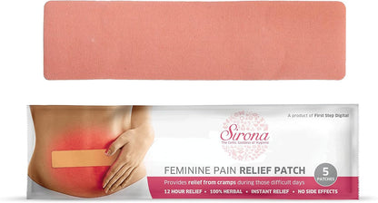 Sirona Herbal Pain Relief Patches  | Instant Relief from Menstrual Cramps, Lower Abdomen, Back | Cool Patches with No Chemical Actives, No Side Effects