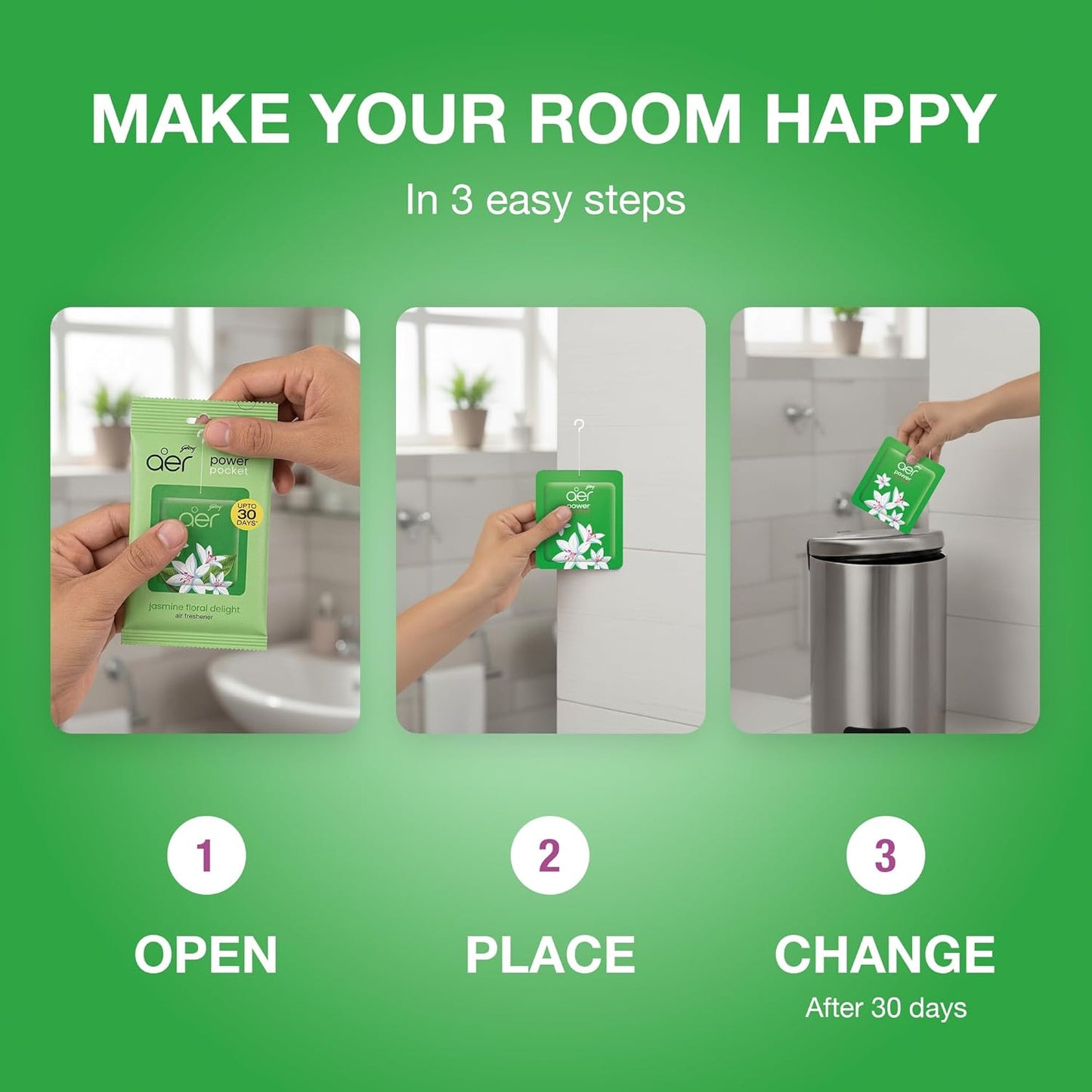 Godrej Aer Power Pocket Bathroom Fragrance - Floral Delight