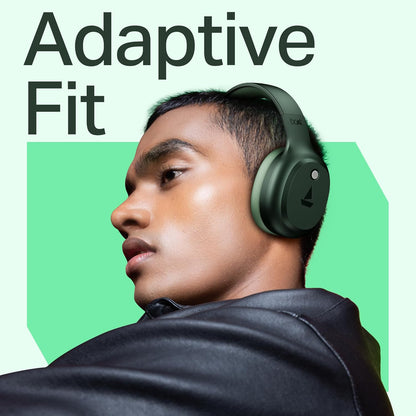 boAt Rockerz 421 Wireless Over-Ear Headphones with 40H Battery Life, Low Latency (40ms) for Gaming, 40mm Drivers, ENx Tech Mic for Clear Calls, Bluetooth v5.4, Integrated Controls (Sage Green)