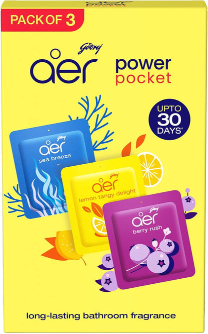Godrej aer Pocket - Bathroom Fragrances - 3 x 10 grams (0.35 oz) Pack