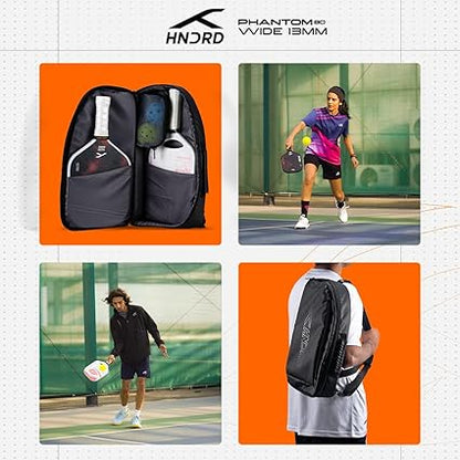 Hundred Phantom 80 Pickleball Paddle | WIDE | USA Approve | Japan Raw Carbon Fiber | 16mm/ 13mm | Black/Orange | Control & Spin Optimized | Lightweight Paddle with Comfort Grip