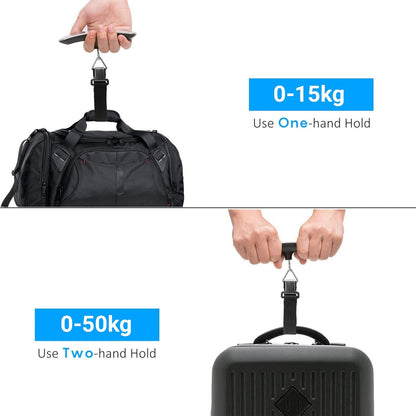 Ant Esports AELS020 Portable Digital Weighing Scale, 50 kg Maximum Capacity, Tare Function, Auto On/Off Feature, Overload Indicator, Low Battery Warning, LED Backlit Display