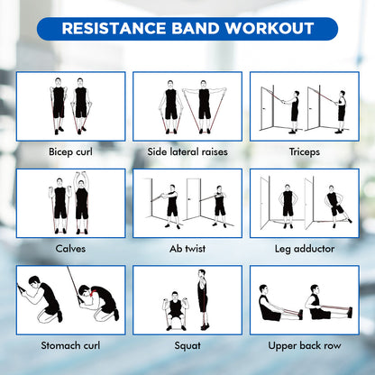 Endless EL1043 Toning Tubes Set of 5 with Different Resistance Levels | Multi Colour | Material : Natural Latex | With Door Anchor, Handles, Waterproof Carry Bag, Leg Ankle Straps for Men and Women