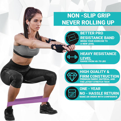 Anythingbasic Resistance Loop Bands Set of 3 Pieces With Light, Medium and Heavy Resistance Level | Multi Colour | Material : Cotton | Resistance Band for Squats, Hip & Glute Workouts for Men & Women