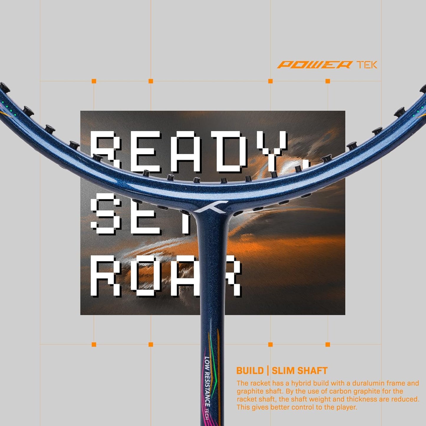 Hundred POWERTEK 1000 PRO-Strung Badminton racquet