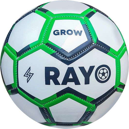 RAYO Grow Size 3 Machine Stitched Football for Kids | Material : PVC | Multicolor | Training Football for Children | For Grass and Clay Grounds | 1.2 MM Thickness Recreational Lightweight Football