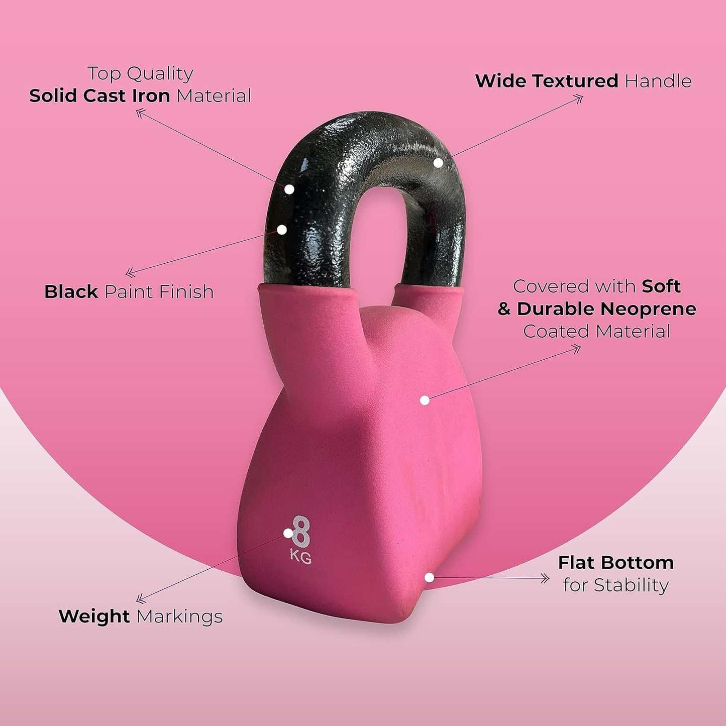 anythingbasic ab. Premium Cast Iron, Vinyl Half Coating Kettle Bell for Gym and Workout