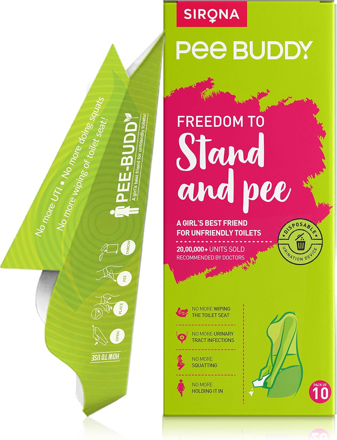 PeeBuddy Funnels Portable Female Urination Device | Disposable Female Urinal Funnel | Travel, Camping, Hiking and Outdoor Activities | Discreet and Compact Stand and Pee Funnel for Women, Girls