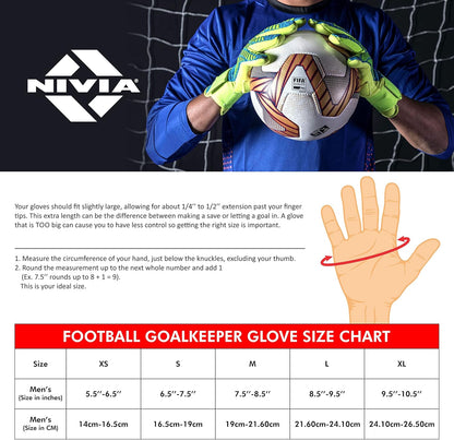 ‎Nivia Air Strike Goalkeeper Gloves for Men&Women, for Football, for Soccer, goalkeeping Glove, Goalkeeper Gloves with Grip, Football Hand Gloves, Goalkeeper Gloves, Football Hand Glove(Black/Green)