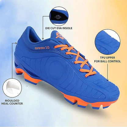 Nivia Dominator 2.0 Football Shoes | Thermoplastic Polyurethane | PVC sole | Lace-Fastening | Padded Footbed