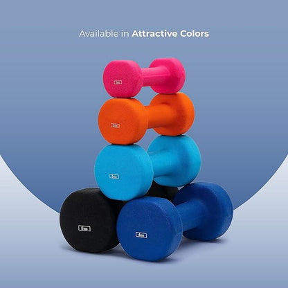 anythingbasic Ab. Neoprene Dumbbells of 8Kg (17.6LB) Includes 2 Dumbbells of 4Kg (8.8LB) | Blue | Material : Iron with NeopreneCoat | Exercise and Fitness Weights for Women and Men at Home/Gym