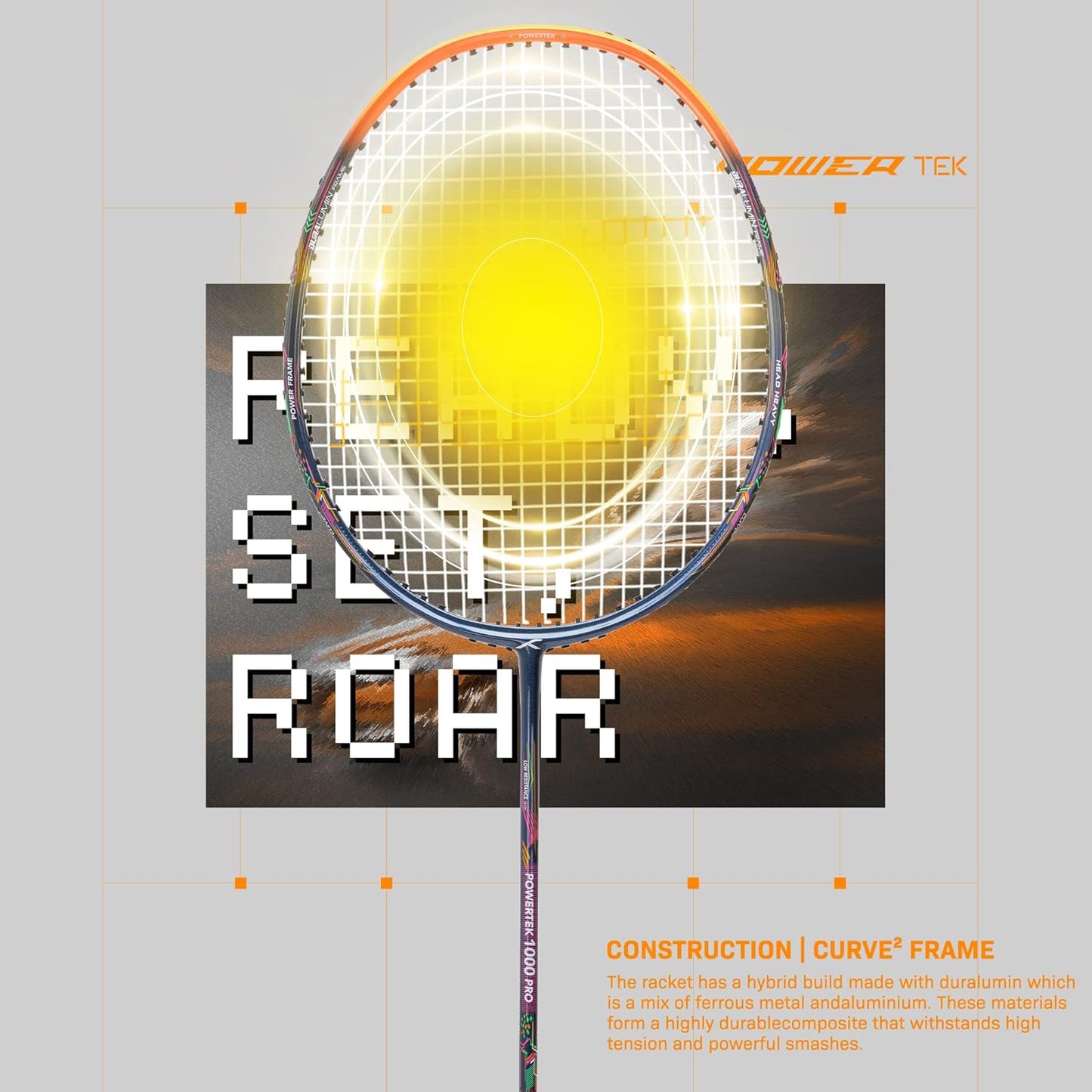 Hundred POWERTEK 1000 PRO-Strung Badminton racquet