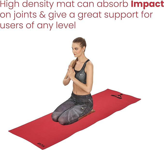 Stag Yoga Mantra Plain Mat With Bag | Home and Gym Use for Men and Women | With Cover | For Yoga, Pilates, Exercises