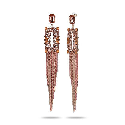 YouBella Jewellery Earings for women Crystal Tassel Handmade Earrings for Girls and Women, One Size, Crystal, No GemstoneYBEAR_32805