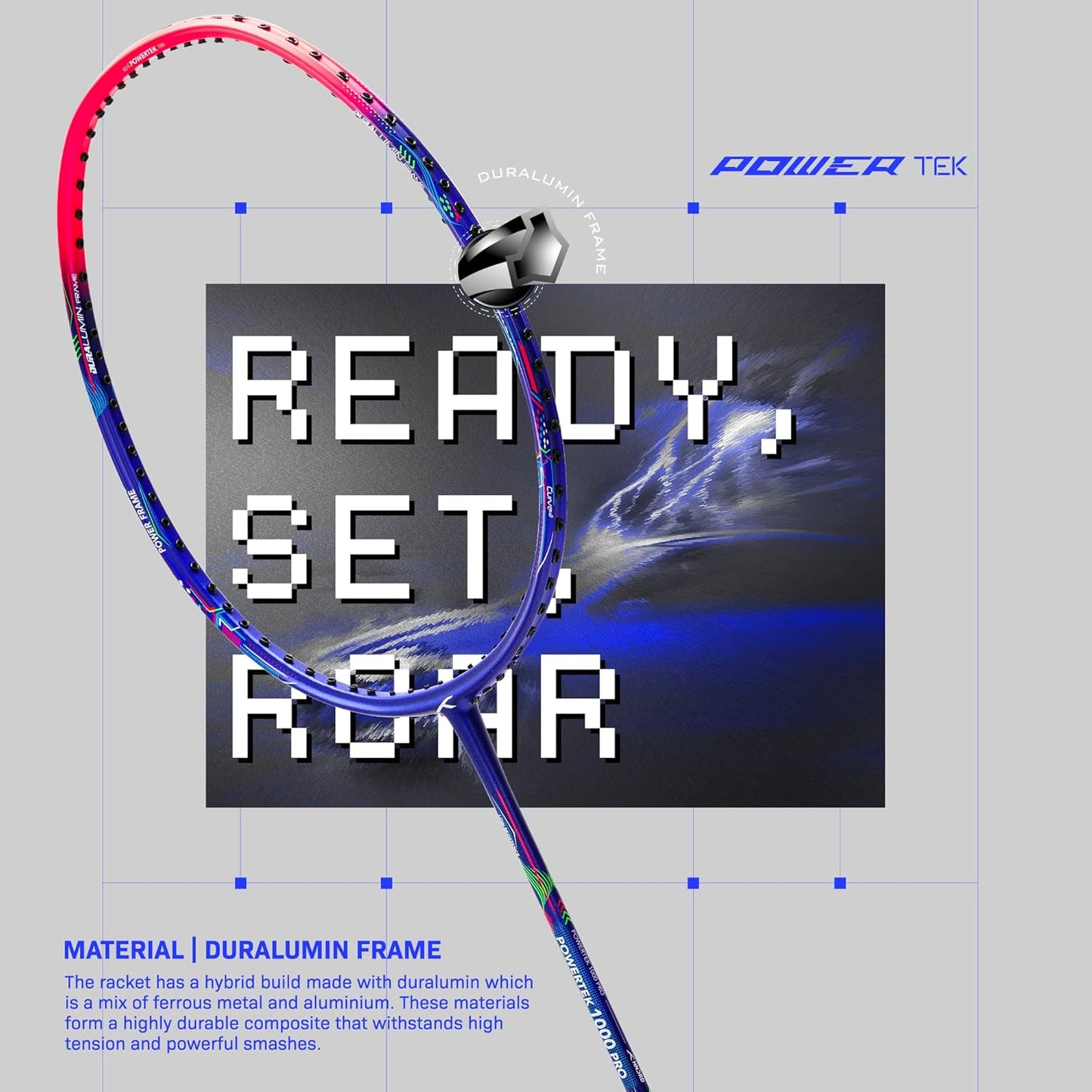 Hundred POWERTEK 1000 PRO-Strung Badminton racquet