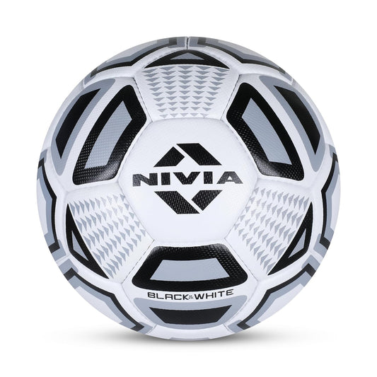 Nivia 278 Rubber Football, Size 5 (Black/White) | 278