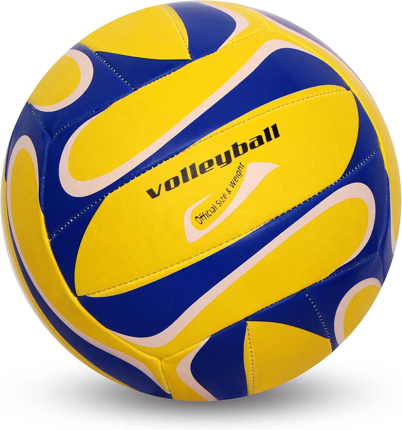 NIVIA 472 Rubber Volley Ball for Men & Women (Yellow/Blue, Size-4) | Material-Rubber | Air Retention and High Bounce | Rubberized Stitching | Ideal for Training | Indoor | Soft