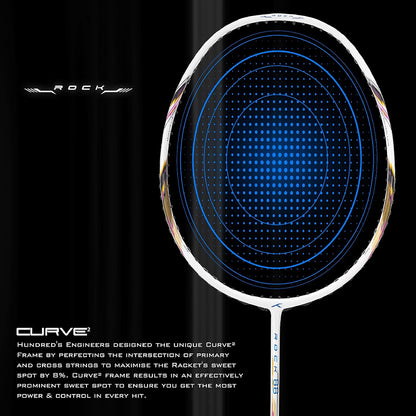 Hundred Rock 88 Carbon Fibre Strung Badminton Racket with Full Racket Cover | for Intermediate Players | 78 Grams | Maximum String Tension - 32lbs