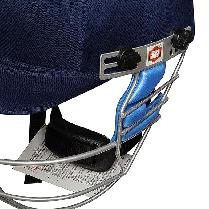 SS Gutsy Cricket Helmet | Navy Blue | Size: Small | For Men & Boys | Mild Steel Grill | Eva Padding