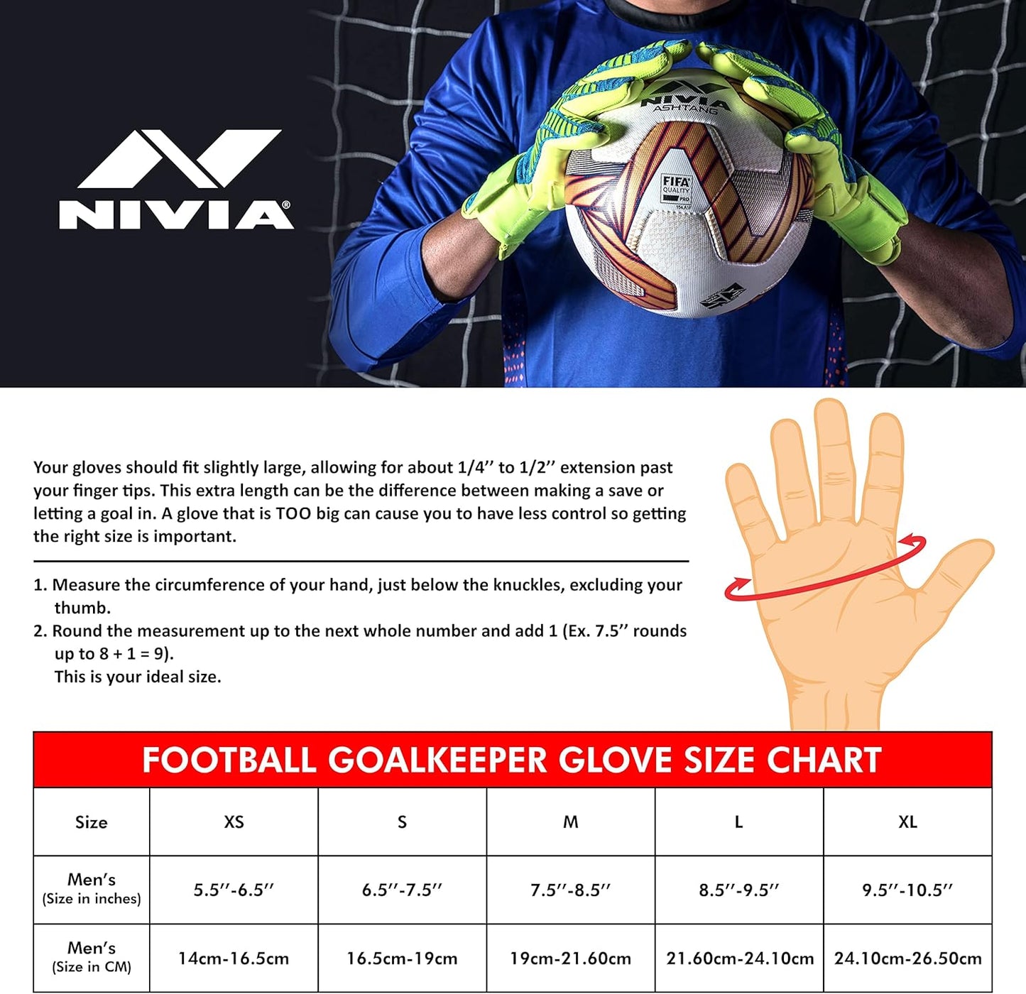Nivia 742 Raptor Torrido Football Goalkeeper Gloves