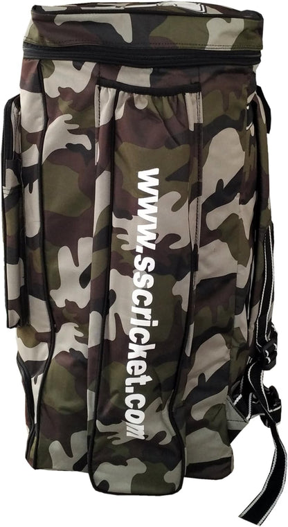 SS Camo Duffle Cricket Kit Bag | Size: Large | Light Weight with Attractive Design | Weather-Resistant | Spacious Storage | Comfort | Stylish and Sporty | Shoulder Straps