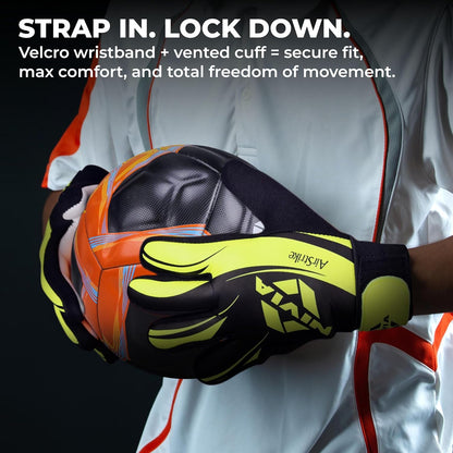 ‎Nivia Air Strike Goalkeeper Gloves for Men&Women, for Football, for Soccer, goalkeeping Glove, Goalkeeper Gloves with Grip, Football Hand Gloves, Goalkeeper Gloves, Football Hand Glove(Black/Green)