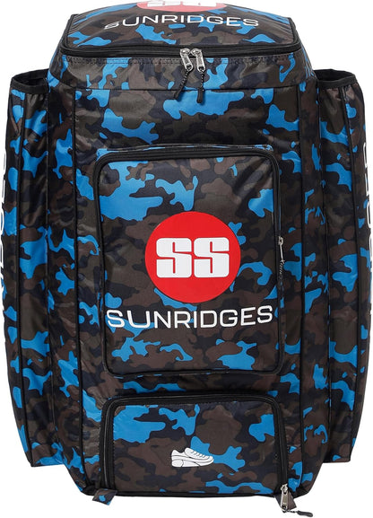 Ss Camo Duffle Cricket kit Bag | Colour: Blue | Size: Large | Light Weight with Attractive Design | Weather-Resistant | Spacious Storage | Stylish and Sporty | Shoulder Straps | Special Bat Holder