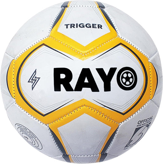 Rayo Trigger Machine Stitched Football of Size 5 | Material : PVC | Multicolor | This Lightweight 1.2 MM Thickness Football is for Training and Recreational Purpose | For Men and Women